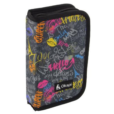 Okapi Okp-123 İçi Bölmeli Ve Lastikli Kalem Çantası Antrasit Queen