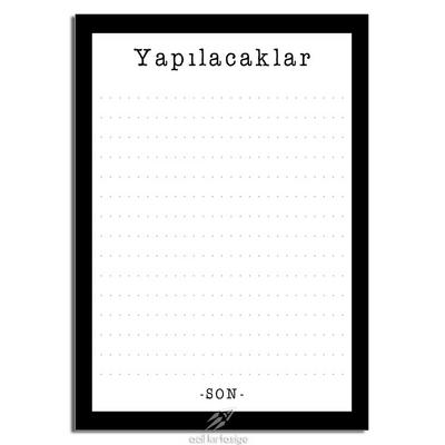 Acil Kırtasiye Desenli Memopad A6 Küçük Boy 40 Yaprak Yapılacaklar Siyah