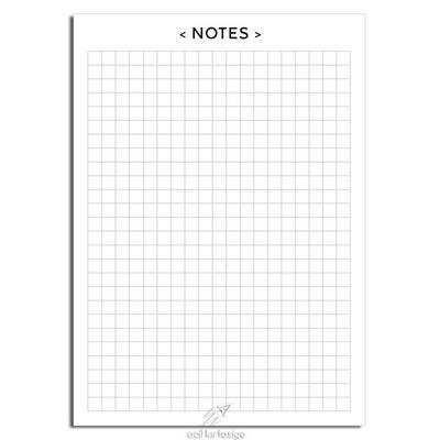 Acil Kırtasiye Desenli Memopad A6 Küçük Boy 40 Yaprak Classic Notes Black
