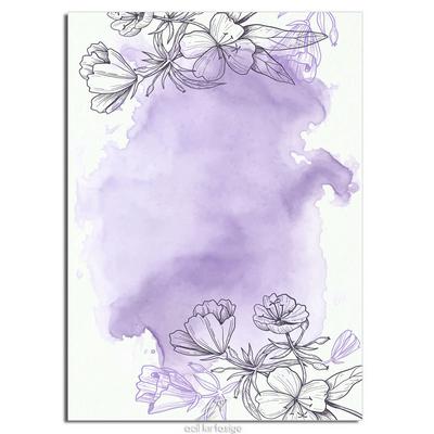 Acil Kırtasiye Desenli Memopad A5 Orta Boy 40 Yaprak Watercolor Floral Purple