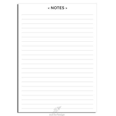 Acil Kırtasiye Desenli Memopad A5 Orta Boy 40 Yaprak Classic Notes Black Çizgili