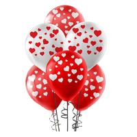 Balon 12 İnch 30Cm 10'Lu Paket Baskılı Kalp
