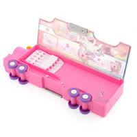 Taros 7145 2 Gözlü Fonksiyonel Kalem Kutusu Tren Şekilli Pembe