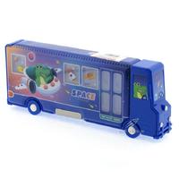 Taros 7142 2 Gözlü Fonksiyonel Kalem Kutusu Otobüs Şekilli Mavi