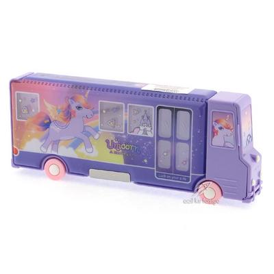 Taros 7142 2 Gözlü Fonksiyonel Kalem Kutusu Otobüs Şekilli Lila