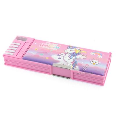 Taros 7143 2 Gözlü Fonksiyonel Kalem Kutusu Funny Pembe