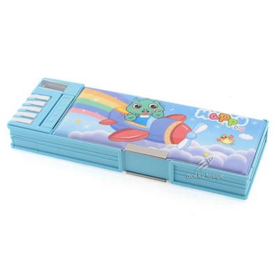 Taros 7143 2 Gözlü Fonksiyonel Kalem Kutusu Funny Açık Mavi