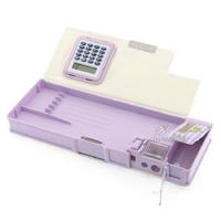 Taros 7139 2 Gözlü Fonksiyonel Kalem Kutusu Hesap Makineli Lila