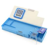 Taros 7140 2 Gözlü Fonksiyonel Kalem Kutusu Hesap Makineli Açık Mavi