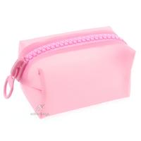 Unicus 964 Big Zip Mat Pastel Silikon Makyaj Ve Kalem Çantası Pastel Pembe