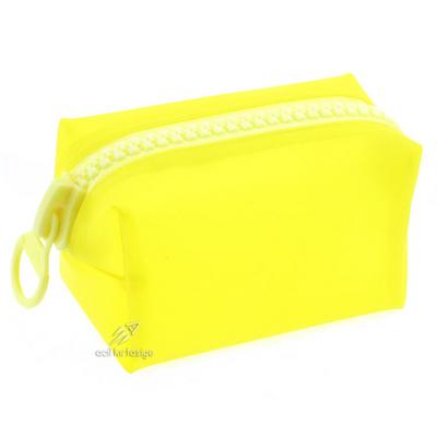 Unicus 964 Big Zip Mat Pastel Silikon Makyaj Ve Kalem Çantası Pastel Sarı