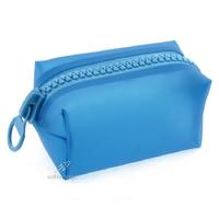 Unicus 964 Big Zip Mat Pastel Silikon Makyaj Ve Kalem Çantası Pastel Mavi