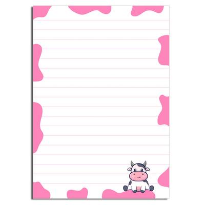 Acil Kırtasiye Desenli Memopad A6 Küçük Boy 40 Yaprak Cow Pink