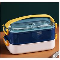 Vagon Life Vgn462 Çelik Hazneli Lunch Box Beslenme Kabı Mavi Krem