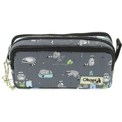 Okapi Okp-101 Üç Gözlü Kalem Çantası Racoon