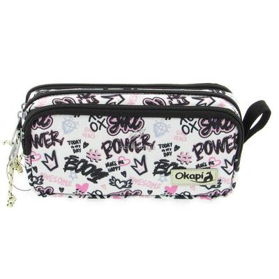 Okapi Okp-101 Üç Gözlü Kalem Çantası Girl Power