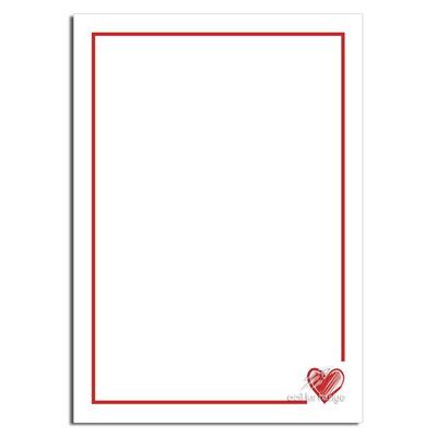 Acil Kırtasiye Desenli Memopad A6 Küçük Boy 40 Yaprak Frame Red Heart