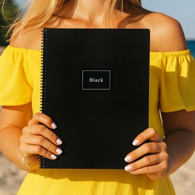 Acil Kırtasiye Black Pp Kapaklı Spiralli A4 Defter 80Gr 80 Yaprak Kareli