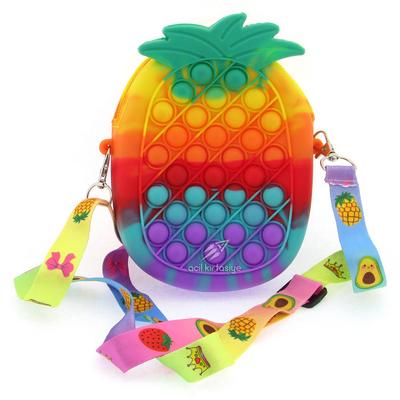 Pop-İt 1041T11 Gökkuşağı Ananas Şekilli Çanta