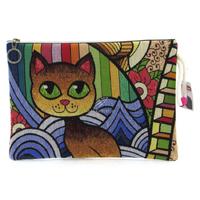 Haydibag Dokuma Tablet Çantası Yeşil Gözlü Kedi