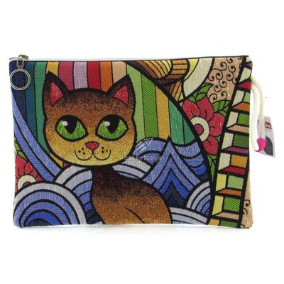 Haydibag Dokuma Tablet Çantası Yeşil Gözlü Kedi