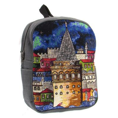 Haydibag Dokuma Sırt Çantası Galata Kulesi