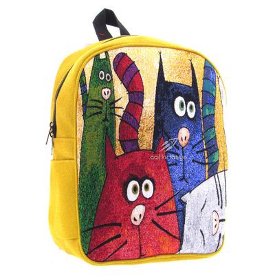 Haydibag Dokuma Sırt Çantası Kediler