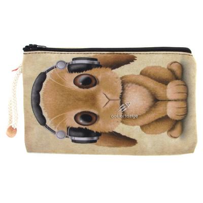 Haydibag İpli Kalem Çantası Müzik Dinleyen Tavşan