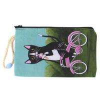 Haydibag İpli Kalem Çantası Bisikletli Kedi