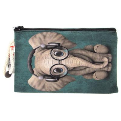 Haydibag İpli Kalem Çantası Müzik Dinleyen Fil