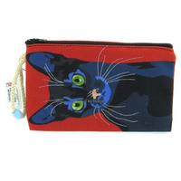 Haydibag İpli Kalem Çantası Yeşil Gözlü Kedi