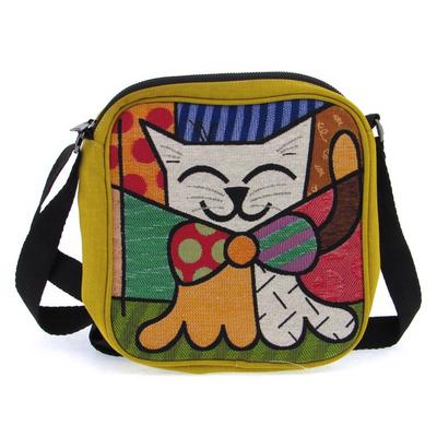 Haydibag Dokuma Postacı Çantası Kedi Mozaik