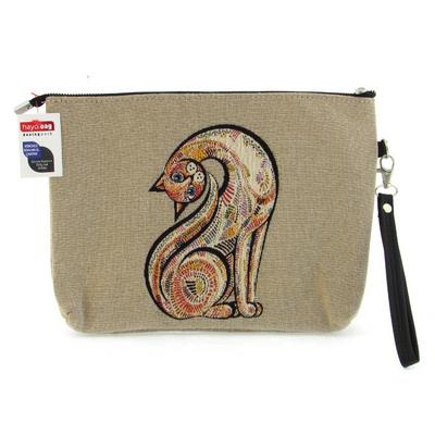 Haydibag Dokuma Körüklü El Çantası Kıvrık Kedi