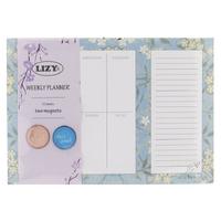 Liz Tkv02 Mıknatıslı Haftalık Planlayıcı Çiçek Mavi