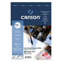 Canson Çok Amaçlı Sanatsal Blok 200Gr 15X21cm A5 20 Yaprak