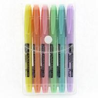 Kraf 345 Kalem Tipi Fosforlu Kalem Pastel 6'Lı Set