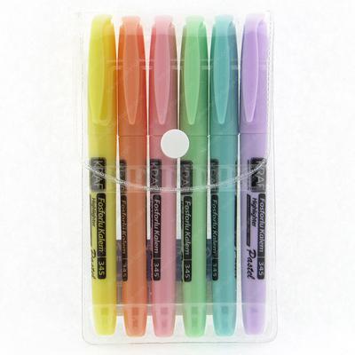 Kraf 345 Kalem Tipi Fosforlu Kalem Pastel 6'Lı Set
