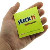 Hopax Stıck'n Yapışkanlı Not Kağıdı 76X76mm Neon Sarı