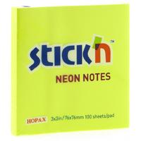 Hopax Stıck'n Yapışkanlı Not Kağıdı 76X76mm Neon Sarı