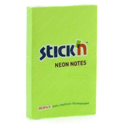 Hopax Stıck'n Yapışkanlı Not Kağıdı 76X51mm Neon Yeşil