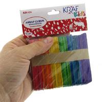 Kraf Ahşap Çubuk Küçük 50'Li Paket Renkli