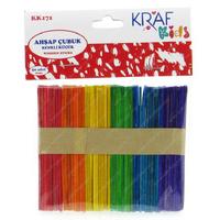 Kraf Ahşap Çubuk Küçük 50'Li Paket Renkli