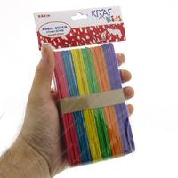 Zizu Ahşap Çubuk Büyük 50'Li Paket Renkli