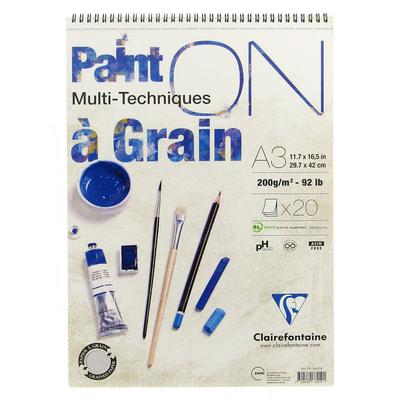 Clairefontaine Paint On A Grain Çok Amaçlı Blok 200Gr A3 20 Yaprak
