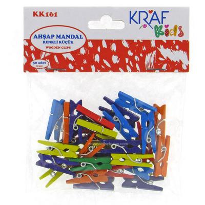 Kraf Ahşap Küçük Mandal 2,5Cm Renkli