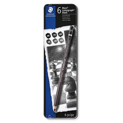 Staedtler Mars Lumograph Black Dereceli Resim Kalemi Seti 6'Lı Metal Kutuda