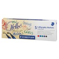 Staedtler 3002 C5 Çift Taraflı Calligraphy Kaligrafi Kalemi 5 Renk Set