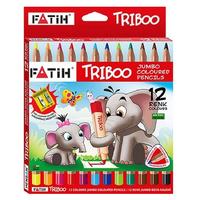 Fatih Triboo Jumbo Üçgen Kuru Boya Tam Boy 12 Renk