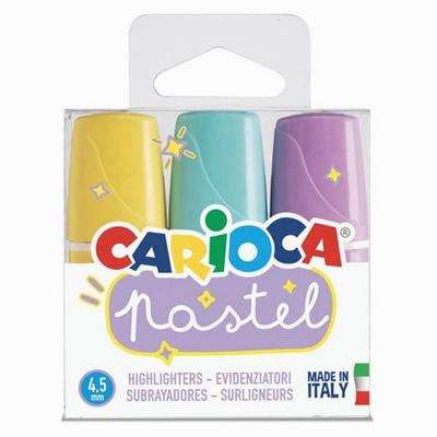 Carioca Mini Fosforlu İşaretleme Kalemi Pastel Renkler 3'Lü Set