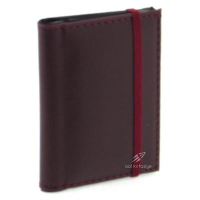 Liz 400D Kartlık Suni Deri Lastikli Bordo